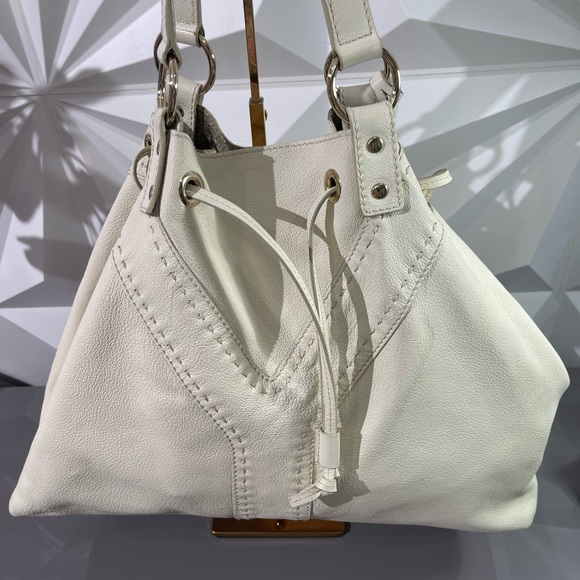 Yves Saint Laurent Vintage Pebbled Drawstring Leather Rive Gauche Handbag- Tote - Picture 3 of 9